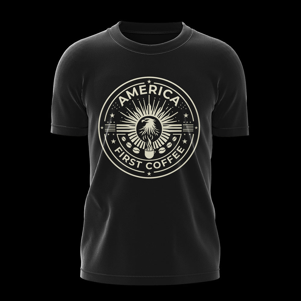 AFC T Shirt Black T- Shirts America First Coffee S White