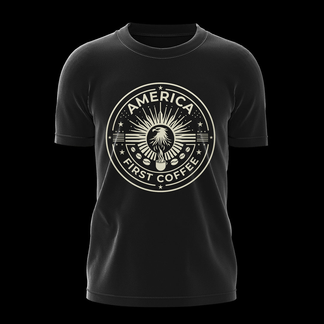 AFC T Shirt Black T- Shirts America First Coffee S White