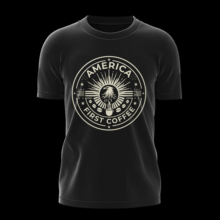AFC T Shirt Black T- Shirts America First Coffee S White