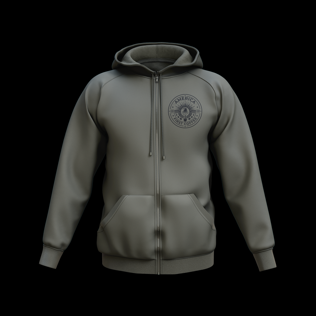 AFC Hoodie Tactical Green Hoodies America First Coffee S